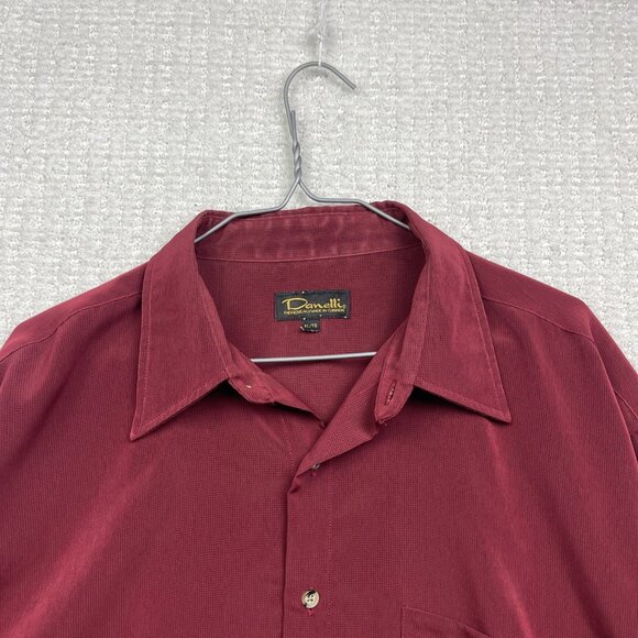 Danelli Men's Button up Dress Shirt Size XL Red Plaid Pocket Made In Canada - Picture 5 of 10